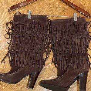 Lauren Ralph Lauren genuine suede fringe boot